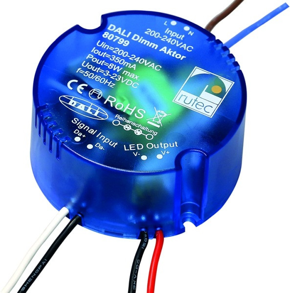 rutec Projekt gradation DALI - actionneur 1 adresse, gradation DALI - actionneur 230 - 240V 8W 350mA, PHZ799