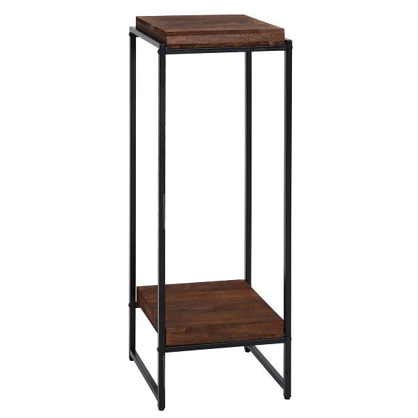 Table à fleurs Mendler HWC-K71, étagère à fleurs, table d'appoint, étagère à plantes, métal MDF, marron foncé, 101cm, 96848