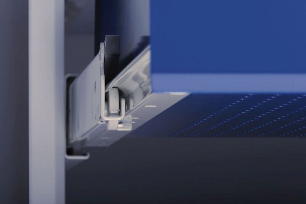 Tiroir KLW hauteur façade 125 mm - VU avec cadre à fentes, avec étagère perforée et rails de guidage, SMB-125U-SLG