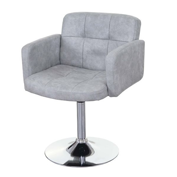 Chaise de salle à manger Mendler Orlando, chaise pivotante, faux suède chromé, gris vintage, 59991