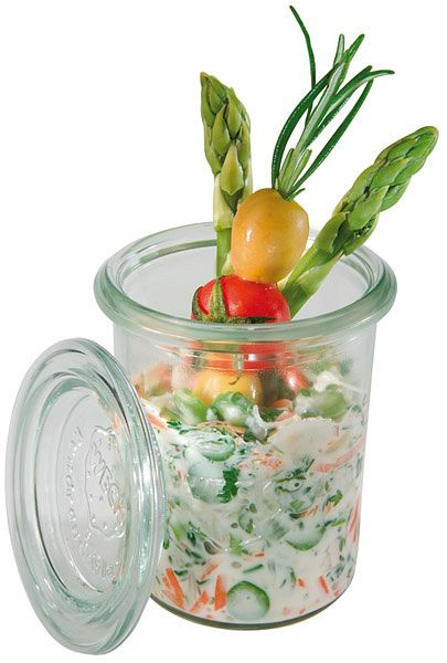 Pot APS Weck avec couvercle, Ø 6 cm, hauteur : 8 cm, forme mini linteau 160 ml, lot de 12, 82314