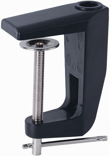 Pince de table Lumeno pour lampes de travail et lampes loupes, plateaux de table jusqu'à 65 mm, noir, 6171SW