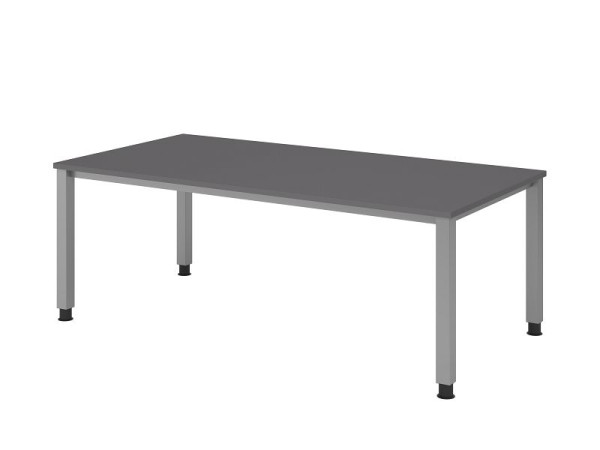 Bureau Hammerbacher 4 pieds carré 200x100cm graphite, forme rectangulaire, VQS2E/G/S