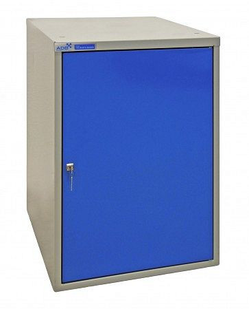Armoire ADB en tôle d'acier comme base pour établi, étagère, couleur du corps : gris, RAL 7035, couleur de la porte : bleu, RAL 5012, dimensions HxLxP : 800x530x700 mm, 40940