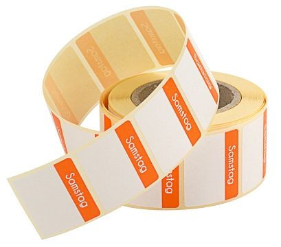 Étiquettes Contacto samedi orange, paquet de 500 en rouleau, 4371/056