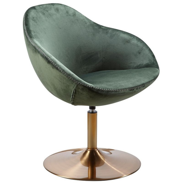 Wohnling chaise longue Sarin velours vert / or 70x79x70 cm, WL5.921