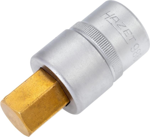 Douille tournevis Hazet, carré creux 12,5 mm, profil à six pans creux, 17 mm, version courte avec moletage, 986-17