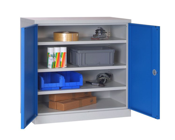Meuble d'atelier équipé SOFAME L 1000 x P 500 x H 1000 mm, avec 3 étagères, gris anthracite RAL 7016, W030090036GCGA
