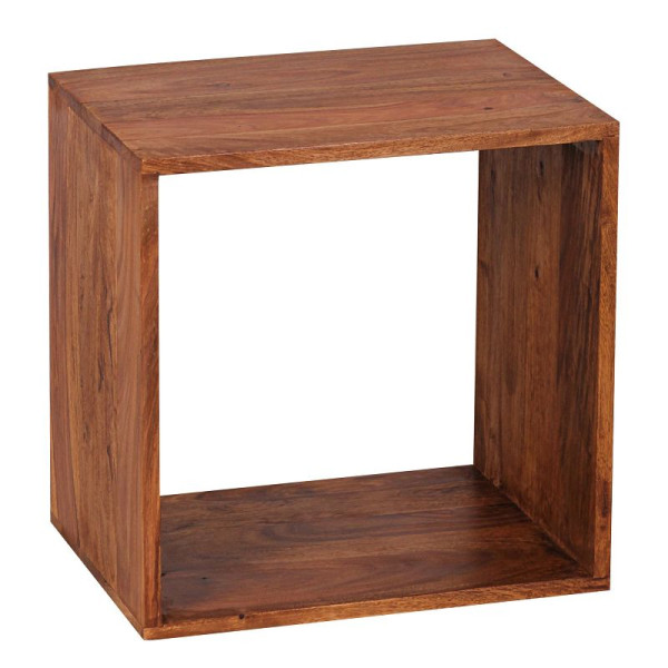 Wohnling étagère sur pied en bois massif MUMBAI Sheesham 43,5 cm, design cube, produit naturel, style maison de campagne, WL1.558