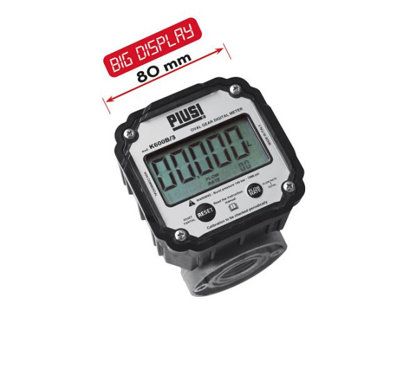 Compteur numérique ZUWA K600B/3 pour diesel, débit maxi 10-100 l/min, grand écran, P49100