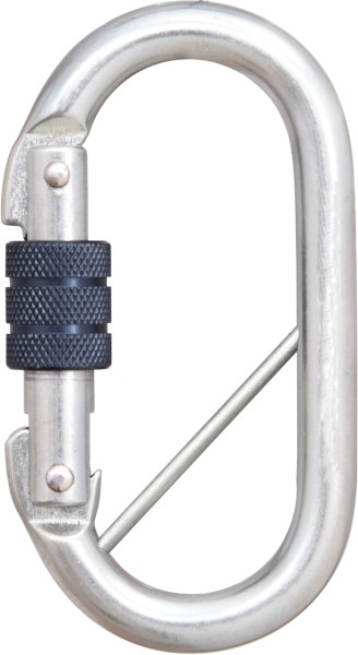 Mousqueton Funcke FSK8, mousqueton à vis en acier avec goupille, largeur d'ouverture : 18 mm, ovale, 70020123