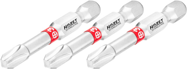 Embout Hazet, 6 pans plein 6,3 (1/4 pouce), profil cruciforme PH, PH3, nombre d'outils : 3, version longue, ouverture de clé : PH3, 2215NSLG-PH3/3