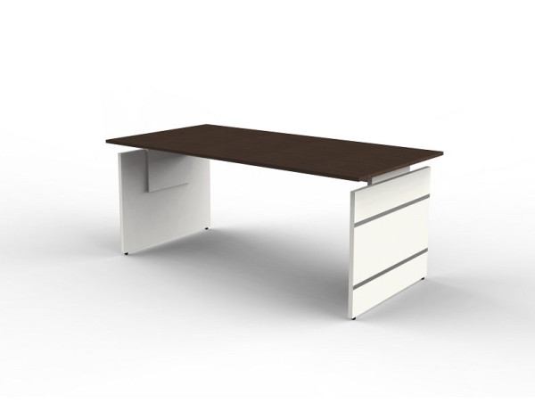 Bureau à joues réglable en hauteur Kerkmann, forme 4, L 1800 x P 800 x H 680-760 mm, wengé, 114424.1