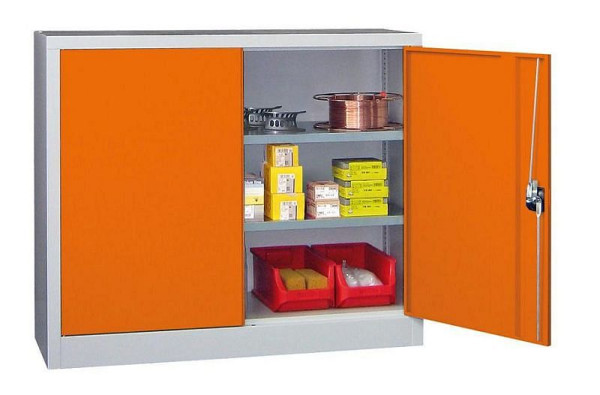 Pavoy armoire à double porte 1000/400/1200, poignée tournante, étagères thermolaquées, 31309-120-401-910512