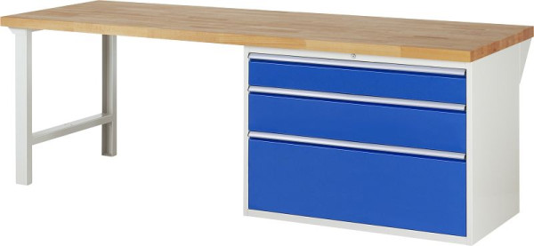 Etabli RAU série 7000 - modèle 7708, L2500 x P900 x H890 mm, base système L2500 x P850 x H850 mm, 03-7708A1-259B4M.11