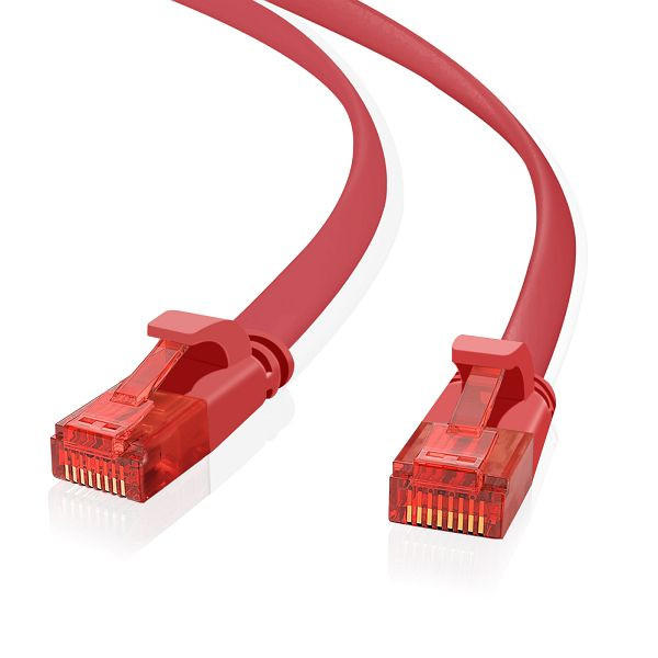 Helos câble patch ultra plat U/UTP Cat 6 rouge 1.0m, 148743