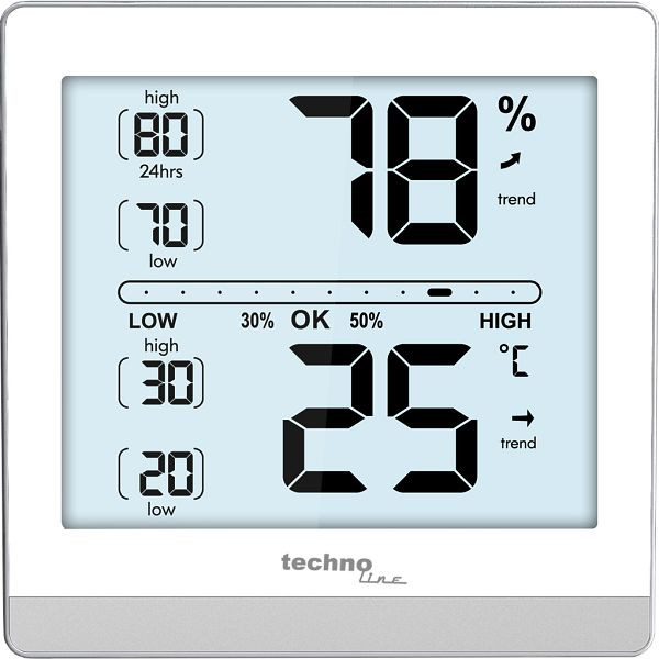 Station climatique intérieure Technoline, dimensions : 118 x 118 x 24 mm, WS 9470