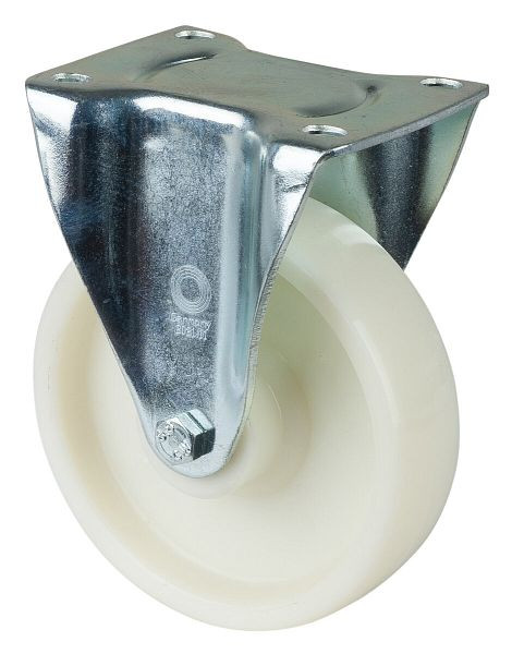 Rouleau de transport BS Rollers, rouleau fixe, largeur de roue 34 mm, Ø roue 125 mm, capacité de charge 250 kg, bande de roulement/corps de roue en plastique, roulement à rouleaux, LB510.B10.125