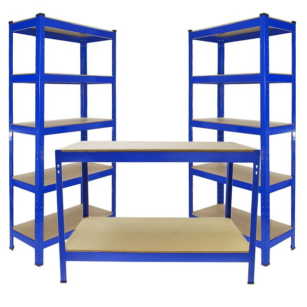 Monster Racking T-Rax établi de rangement en métal 75 cm bleu, lot de 2, 23886