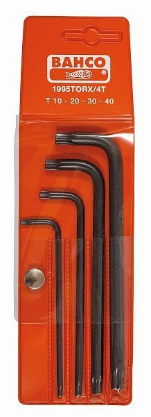 Jeu de tournevis coudés Bahco, 4 pièces, brunis, TX, 1995TORX/4T