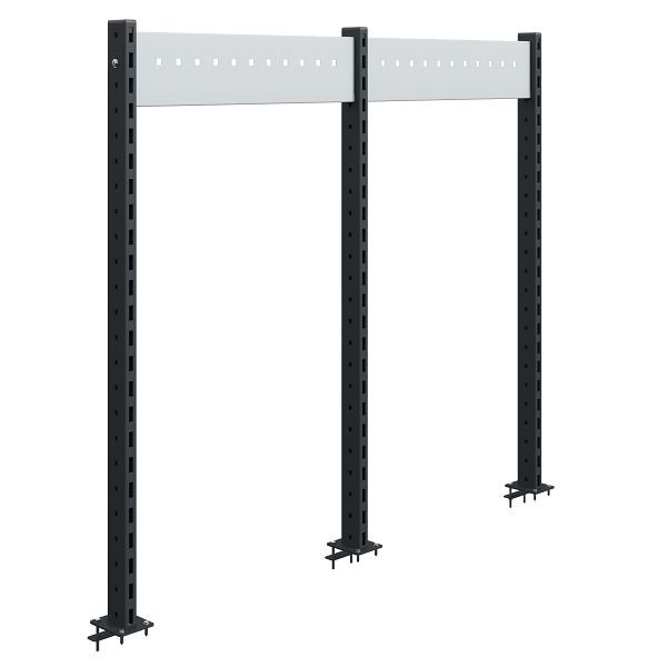 SOFAME 3 colonnes supports H1200 mm avec 2 traverses L635 mm, bleu ciel RAL 5015, W010080112BI