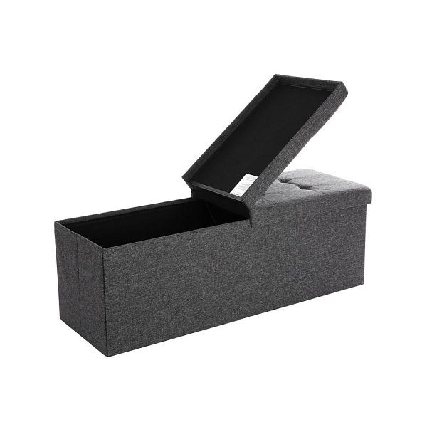 SONGMICS banc avec couvercle rabattable 110 cm gris foncé, LSF76GYZ