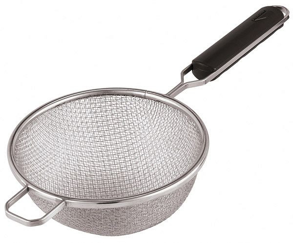 Crépine APS à double filet, Ø 24 cm, hauteur : 10 cm, inox 18/10, ABS, longueur manche : 28 cm, 74722