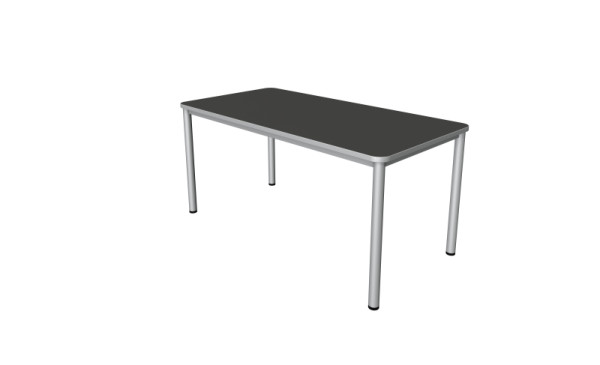 Kerkmann Desk Prime - L 1600 x P 800 x H 750 mm, cadre 4 pieds en aluminium argent, anthracite, 11040613