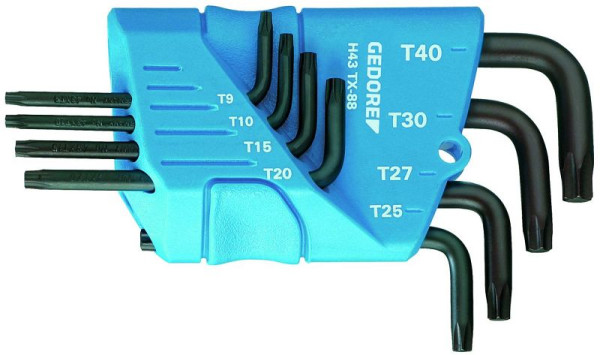 Jeu de tournevis coudés GEDORE dans support 8 pièces TX T9-T40, 1531425