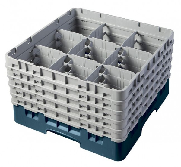 Panier de lavage Cambro 9 compartiments Camrack® 25,8 cm turquoise, SU: 2 pièces, 9S958414