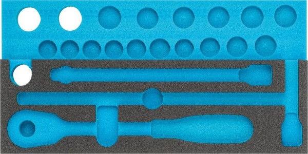 Insert en mousse souple Hazet à 2 composants, pour 900 AZ, dimensions / longueur : 342 mm x 172 mm Taille du système d'organisation : 1/3 (342 x 172 mm), 163-357L