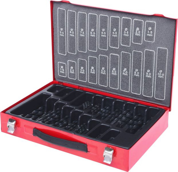 KS Tools Jeu de forets hélicoïdaux HSS-R, 170 pièces, 1-10 mm, 330.1640