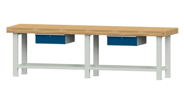 Bancs de travail ANKE table de travail, modèle 301 VS, 3000 x 800 x 900 mm, RAL 7035/5010, BMP 100 mm, 320.253