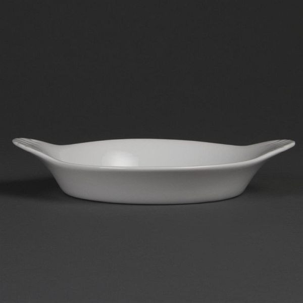 Bols à gratin ronds OLYMPIA Whiteware blanc 19,2 x 15,1 cm, UV: 6 pièces, W444