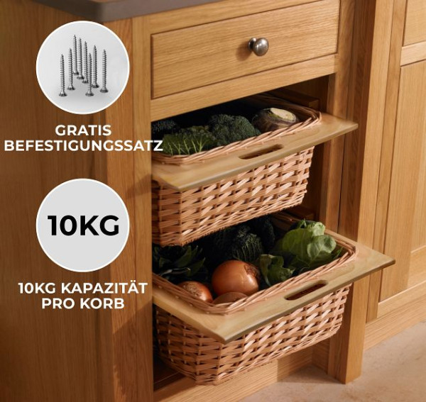 Panier de placard extensible Monster, panier en osier, 500 mm, 29102