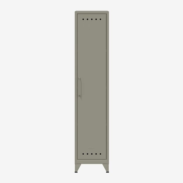 Armoire Bisley Fern Locker avec tringle à vêtements et étagère à chapeaux, gris clair (645), FERLOC645