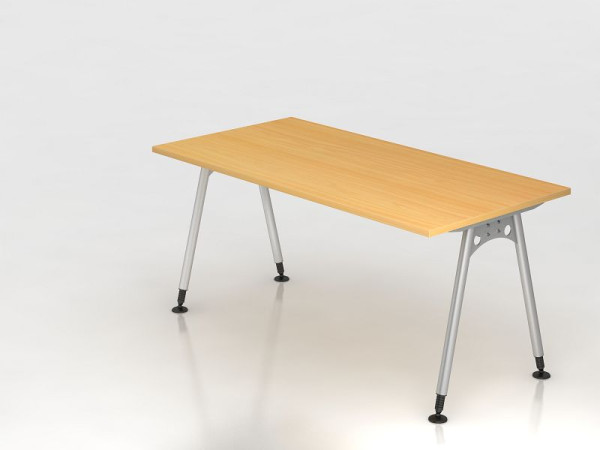 Bureau Hammerbacher pied A 160x80cm, hêtre, forme rectangulaire, VAS16/6/S