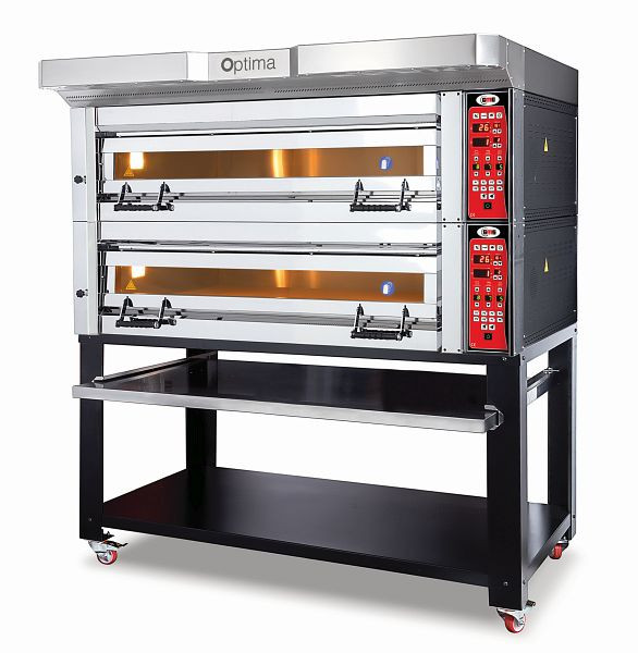 Four à pizza GMG Optima - 128, 2 chambres de cuisson, avec châssis, PB 2T 128