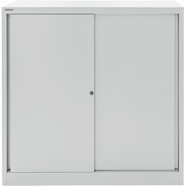 Armoire à portes coulissantes Bisley ECO, 2 étagères, 3 OH, gris clair, SD12112S645