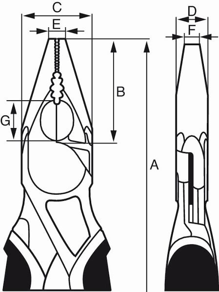Pince universelle Bahco avec ouverture à ressort, Ergo, manche bi-matière, phosphatée, 180 mm, emballage industriel, 2629G-180IP