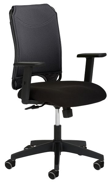 Mayer Sitzmöbel chaise pivotante 2333, noir, avec accoudoirs et roulettes pour sols durs, 2333_AV_RO_267