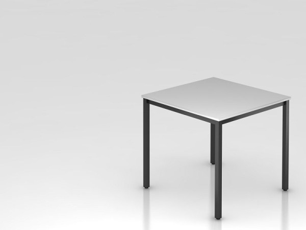 Table de réunion Hammerbacher 80x80cm gris/noir carrée, forme rectangulaire, VDQ08/5/D