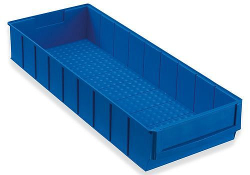 Boîtes à étagères DENIOS classic-line A3-B, PP, 185 x 500 x 81 mm, bleu, UE : 8 pièces, 265-161