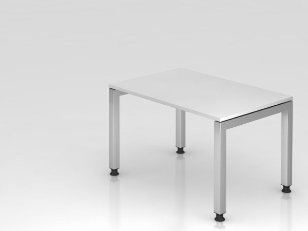 Bureau Hammerbacher pied en U carré 120x80cm blanc, forme rectangulaire, plateau flottant, VJS12/W/S