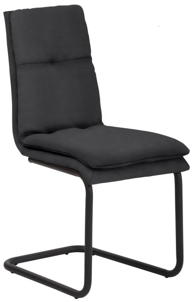 Chaise Mayer Sitzmöbel , structure luge, métal peint par poudrage noir, avec coussin intérieur supplémentaire, anthracite, 2131_F3_30487