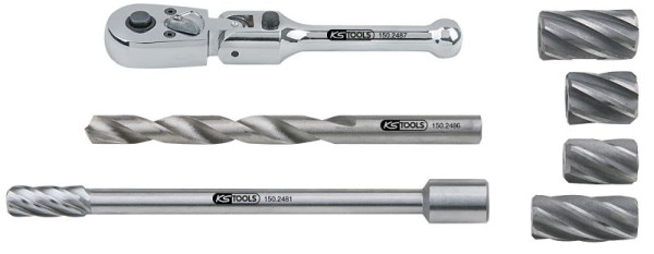 KS Tools Jeu d'alésoirs pour capteur ABS, 7 pièces, 150.2480