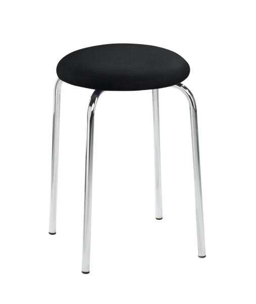 Tabouret Mayer Sitzmöbel , structure chromée, assise rembourrée, hauteur d'assise 48 cm, noir brillant, 1134_01_30572