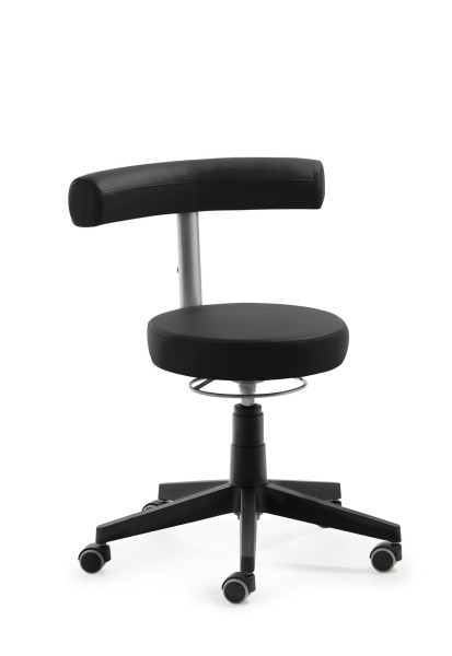 Mayer Sitzmöbel chaise pivotante fonctionnelle, réglage de la hauteur du dossier, piètement en plastique noir, noir brillant, 1280_30572