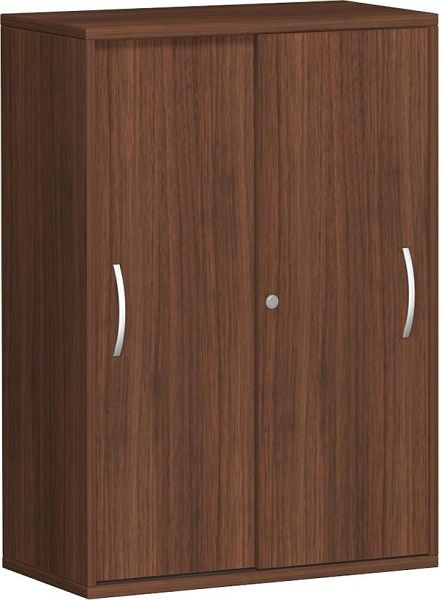 armoire à portes coulissantes geramöbel 2 étagères décoratives, verrouillable, 800x425x1152, noyer/noyer, N-10S308-NN