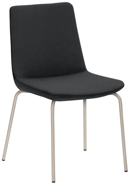 Chaise Mayer Sitzmöbel , structure à 4 pieds, aspect acier inoxydable chromé brossé, hauteur d'assise 49 cm, anthracite, 2008_V4_30487
